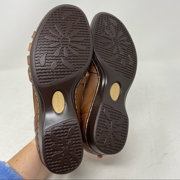 Softspots Hugh Leather Huraches Tobacco multi WW width - Picture 3 of 8